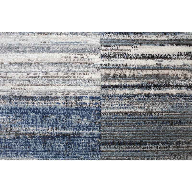 Bashian Laney Bl & Beige Contemporary Area Rug