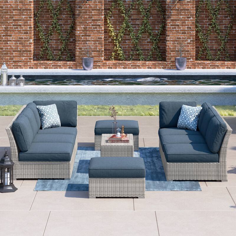Corvus Oreanne 10-piece Brown Wicker Patio Furniture Set
