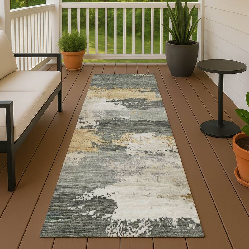 Machine Washable Indoor/ Outdoor Chantille Rug - Basil - 2'3" x 7'6"