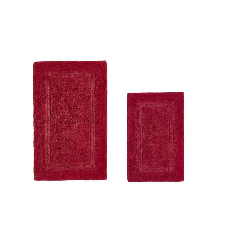Better Trends Bath Rugs Set 100% Cotton Reversible Water Absorbent Bathroom Rug for Shower, Sink, Bath Mats - Lux Collection