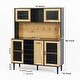 preview thumbnail 11 of 9, 59" H Buffet Sideboard Cabinet with Storage Door & Power Outlet, Farmhouse Coffee Bar Cabinet with Wine Rack