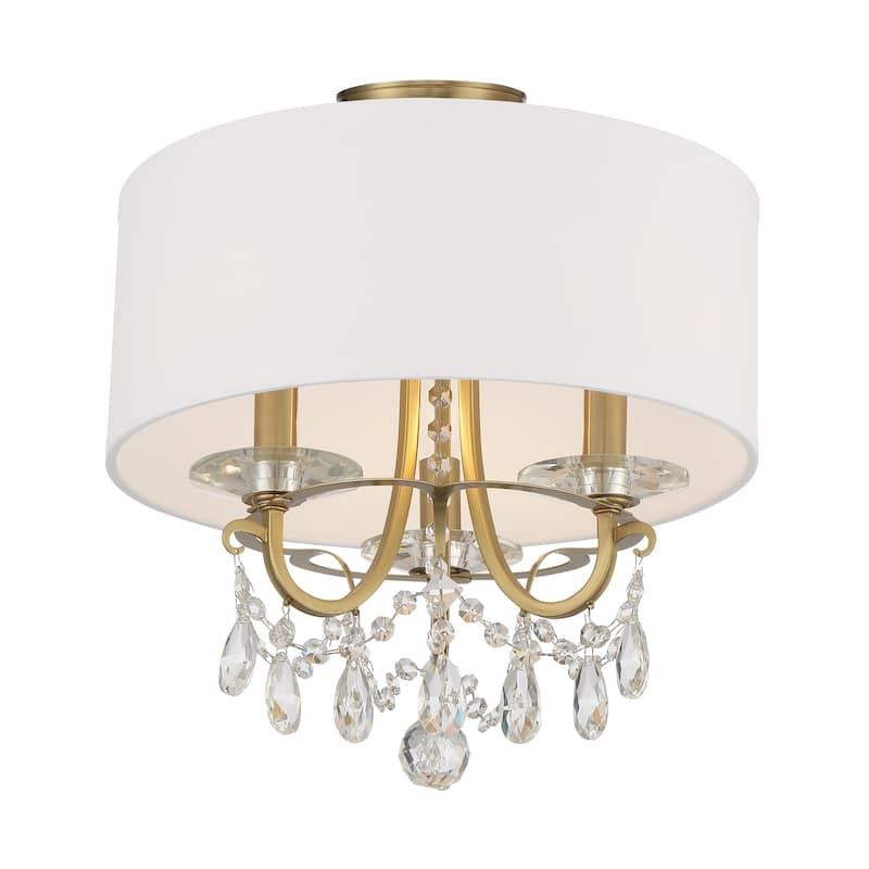 Othello 3 Light Vibrant Gold Ceiling Mount - 14"W x 15"H