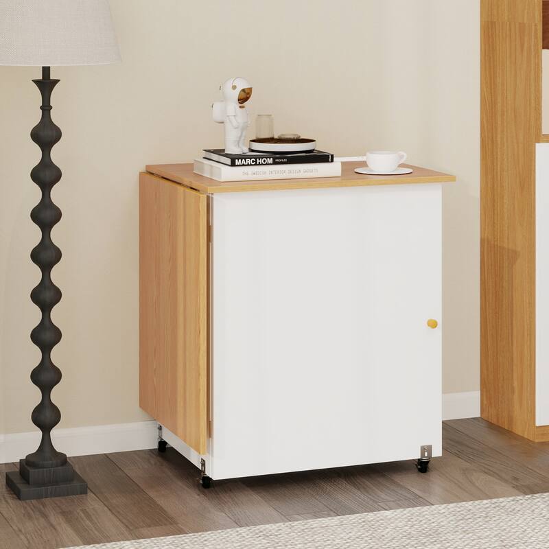 Moasis Folding Sewing Craft Table with Storage Shelves Cabinet With Charge Station