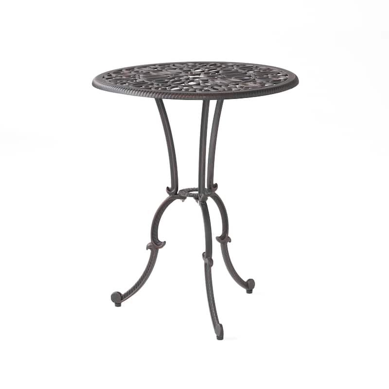 Roomfitters 3-Piece Cast Aluminum Bistro Set Outdoor Patio Furniture with Round Table and 2 Chairs, Black