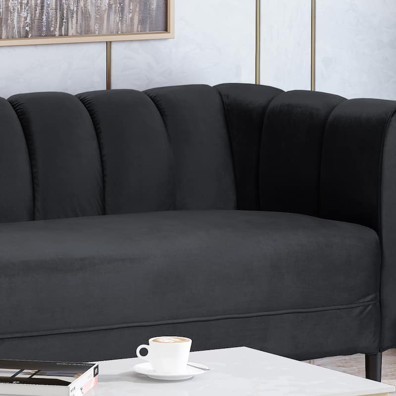 Bobran Modern Velvet 3-seat Sofa by Christopher Knight Home - 30.00" D x 83.25" W x 30.25" H
