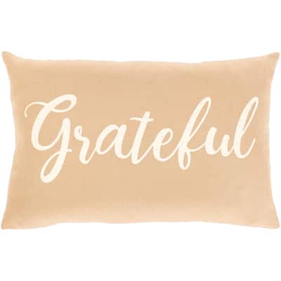 Porch & Den Vernonia Linen "Grateful" Lumbar Throw Pillow