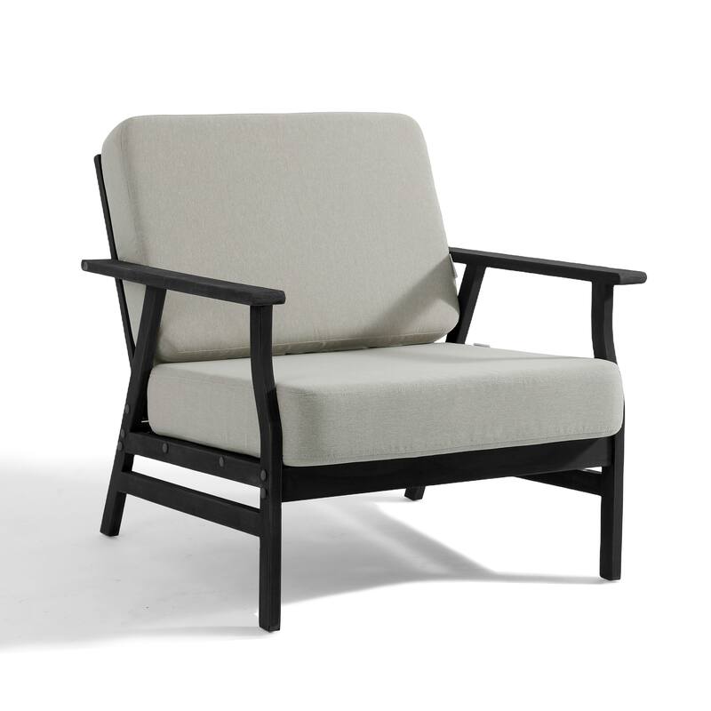 3-piece Cushioned Outdoor Club Chiars With Side Table