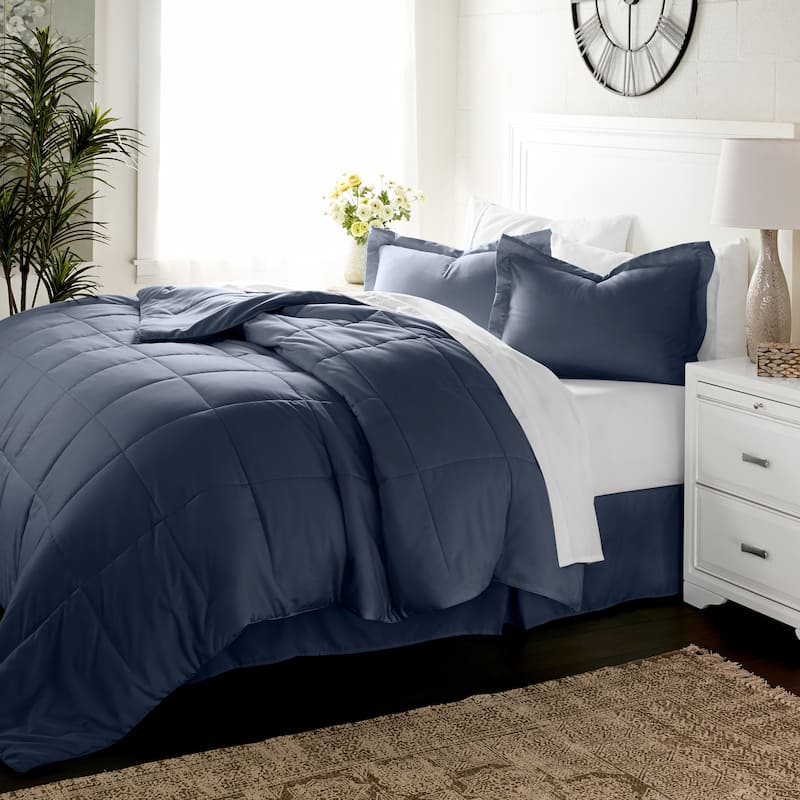 Luxury 8-piece Bed in a Bag Set by Becky Cameron - Midnight Blue - Twin XL