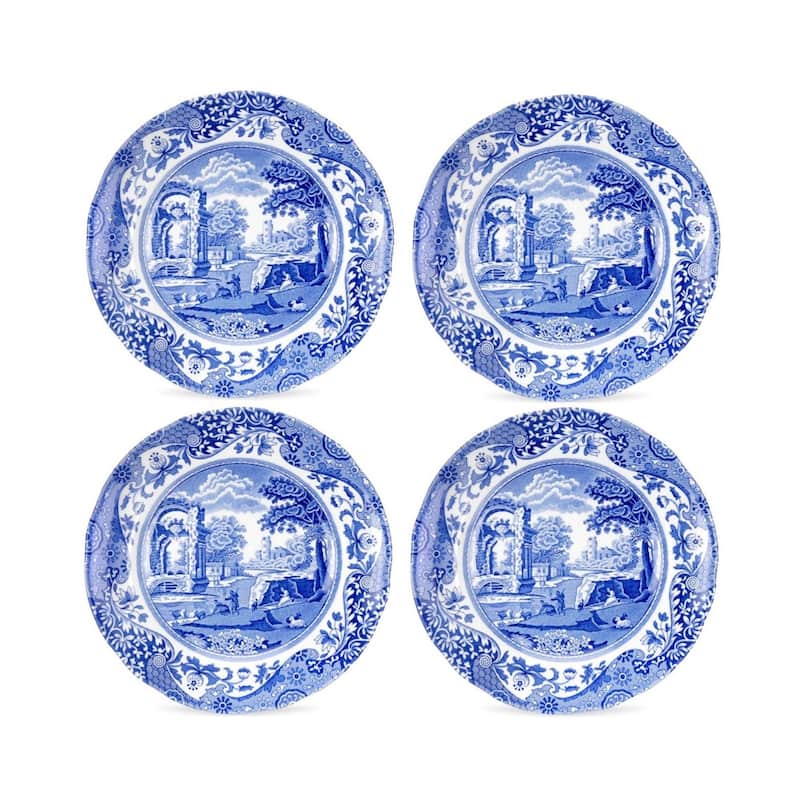 Spode Set of 4 Blue Italian Plates