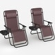 preview thumbnail 15 of 61, Homall Patio Zero Gravity Chair Lawn Lounge Chair with Pillow Set of 2 Brown