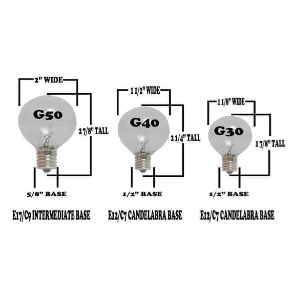 100 Foot G40 Outdoor Globe Patio String Lights - Set of 125 G40 Globe Bulbs