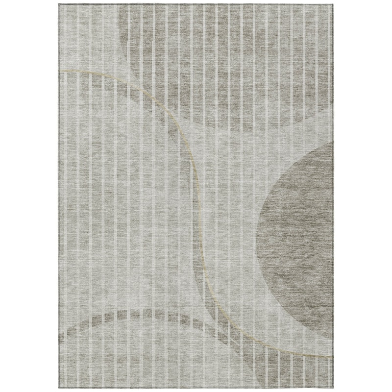 HomeRoots Striped Transitional Rectangle Outdoor Rug
