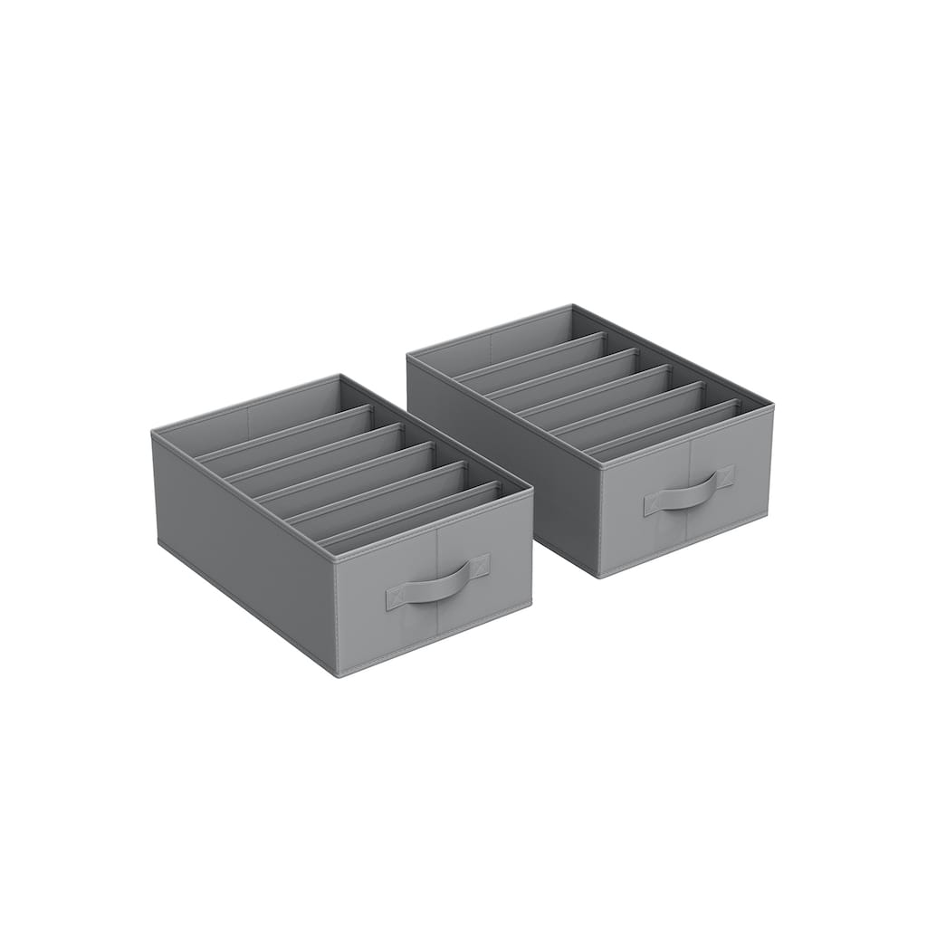 Closet Organizer Drawer Bins with 6 Compartment Dividers for Jeans Sweaters and Clothing Storage