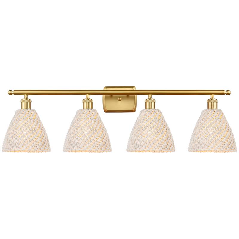 Innovations Lighting Endless Possibilities Ballston - Bristol Natural - 4 Light 38" Bath Vanity Light - Satin Gold