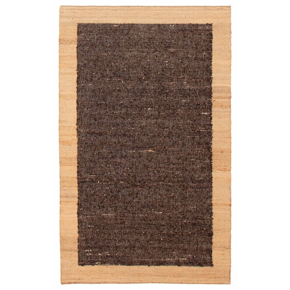 ECARPETGALLERY Hand Woven Zahara Dark Brown Dhurrie