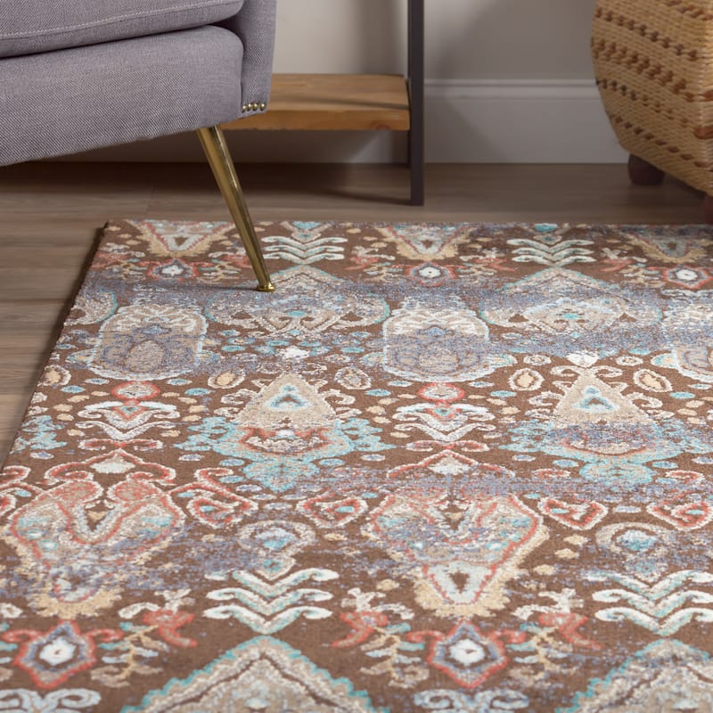 Addison Thurston Distressed Ikat Blue 9'6" x 13'2" Area Rug