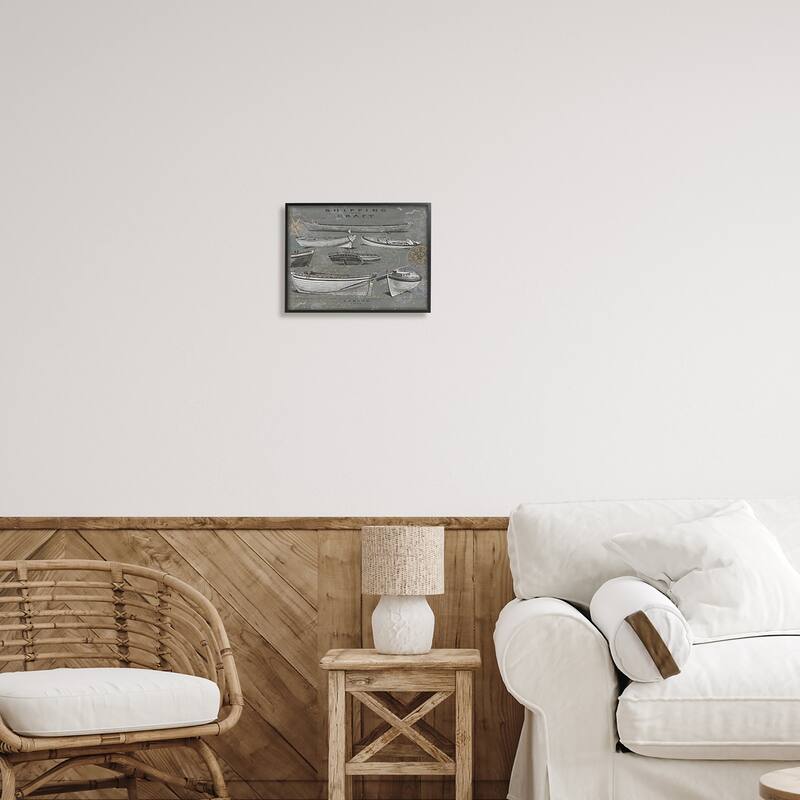 Stupell Shipping & Craft Various Boats Diagram Framed Giclee Art by Oliver Jeffries