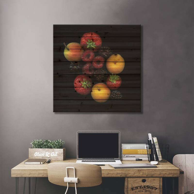 Tutti Frutti Print On Wood by Magda Indigo - Multi-Color