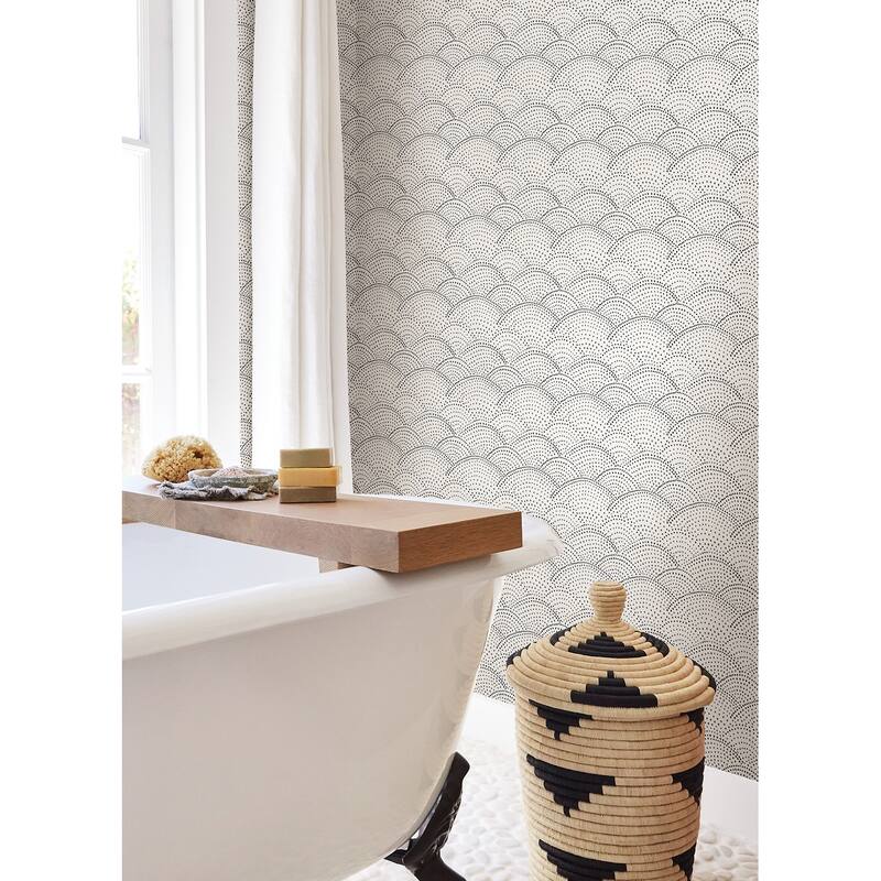NuWallpaper Charcoal Danton Peel & Stick Wallpaper