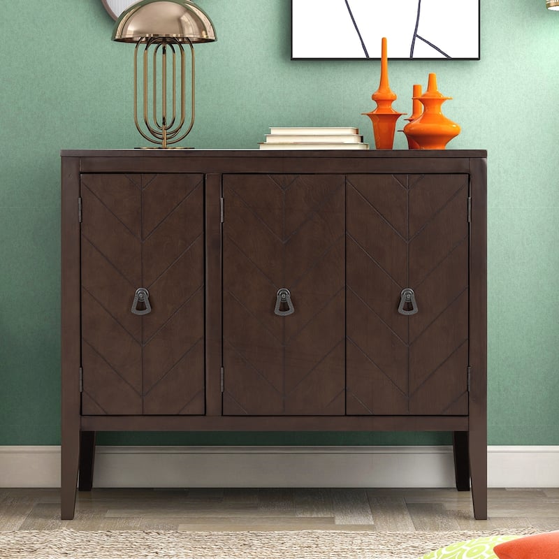 Versatile Adjustable Shelf Sideboard with Sturdy Legs - Brown