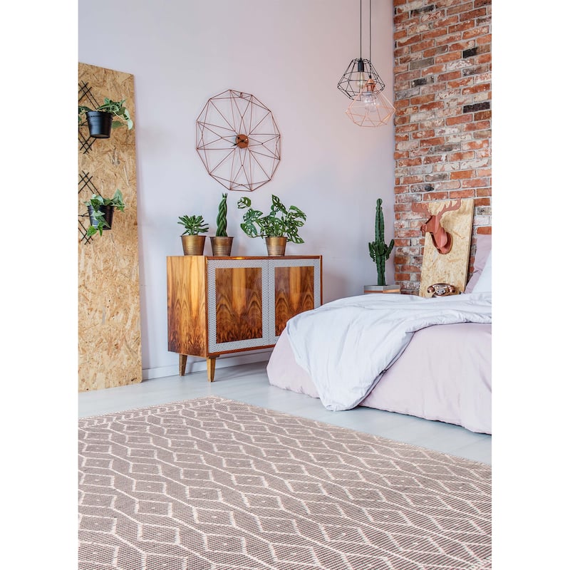ECARPETGALLERY Braid weave Sienna Grey Wool Rug - 6'1 x 9'4