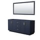 preview thumbnail 17 of 20, Wyndham Collection Miranda 71" Double Free Standing Vanity Cabinet - Dark Blue / Brushed Gold Hardware