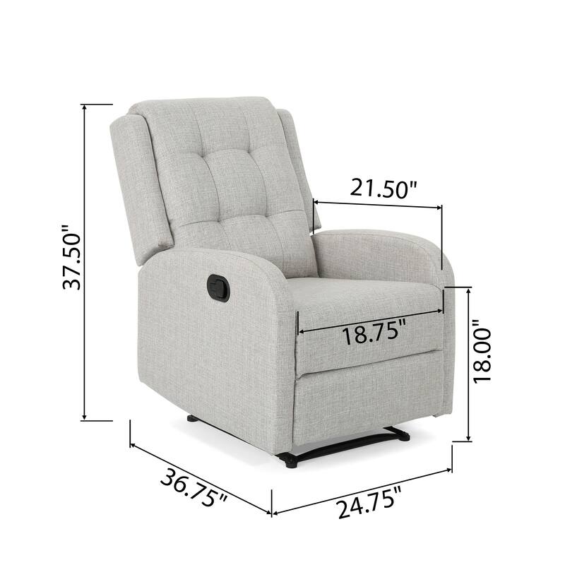 Tufted Upholstered Recliner Chair, 24.75" Manual Recliner Sofa Chair with Retractable Footrest Home Theater Lounge Chair