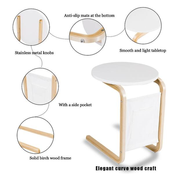 Shop Gymax Set Of 2 Bentwood Sofa End Side Table Coffee Table
