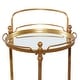 preview thumbnail 5 of 5, Brass Metal Rolling 2 Mirrored Shelves Bar Cart with Wheels and Handle