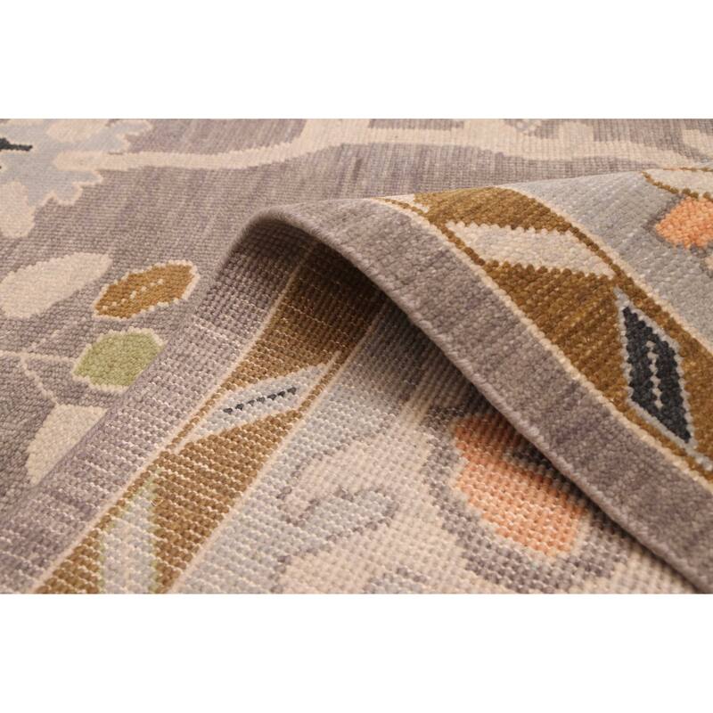 ECARPETGALLERY Hand-knotted Modern Oushak Dark Grey Wool Rug - 8'11 x 11'10