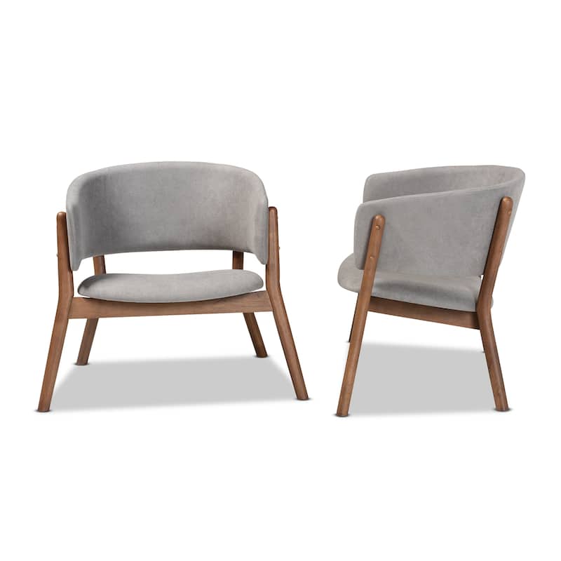 Baron Mid-Century Modern 2-Piece Living Room Accent Chair Set