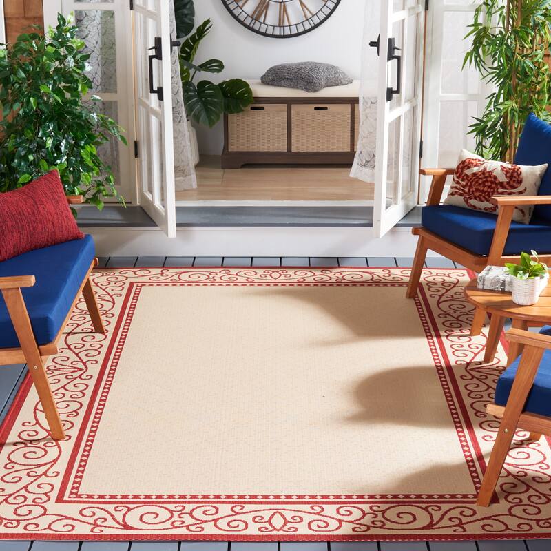 SAFAVIEH Courtyard Quirica Indoor/ Outdoor Waterproof Patio Backyard Rug - 6'7" x 9'6"