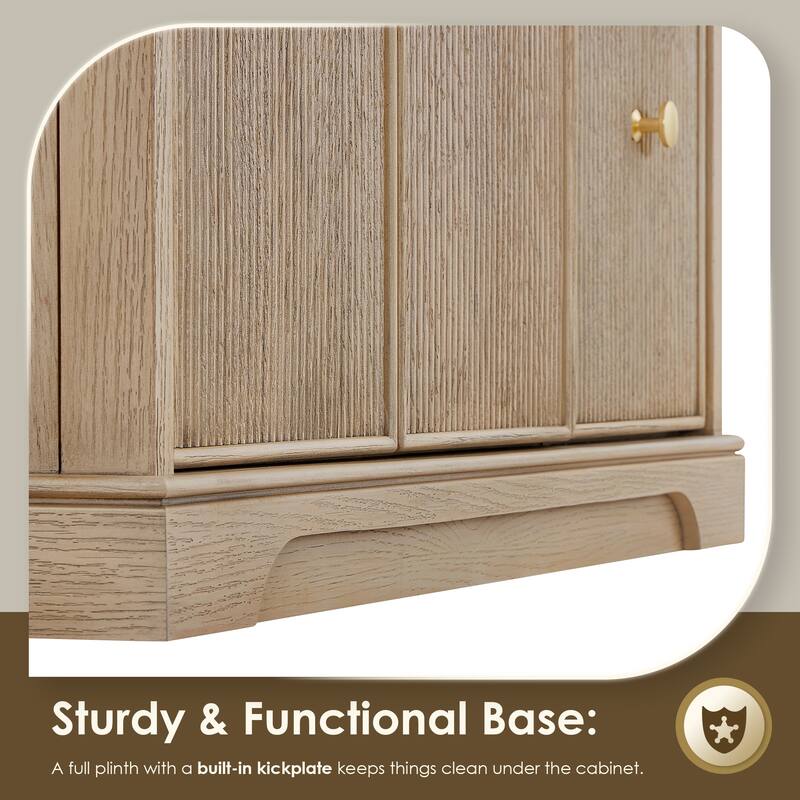Barnett Bathroom Vanity in Natural Oak with Grain White Engineered Stone Countertop No Mirror