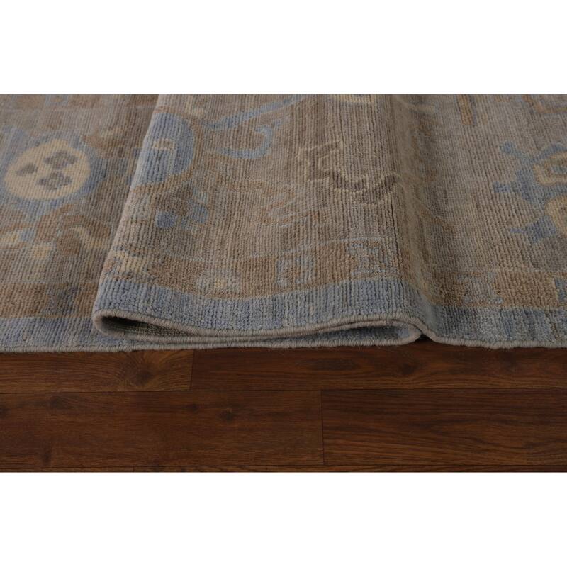 Blues & Grays Oushak Turkish Large Rug Handmade Wool Carpet - 10'1"x 13'11"
