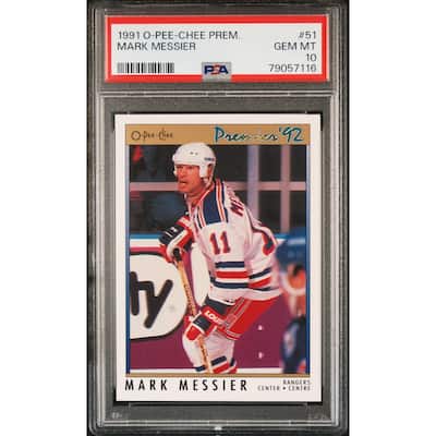 Mark Messier 1991 O-Pee-Chee Premier Hockey Card #51 Graded PSA 10 - 8'6" x 11'6"