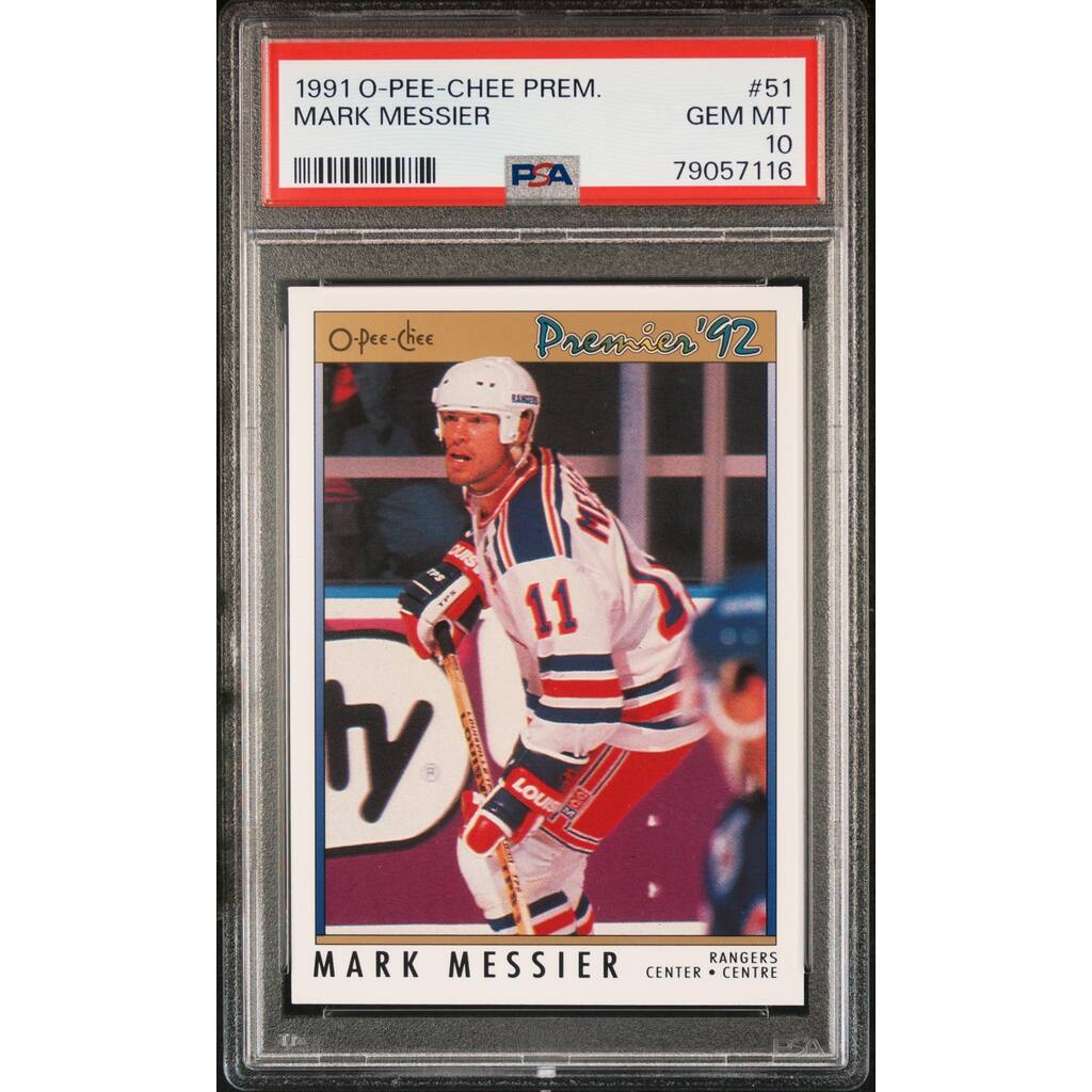 Mark Messier 1991 O-Pee-Chee Premier Hockey Card #51 Graded PSA 10 - 8'6" x 11'6"