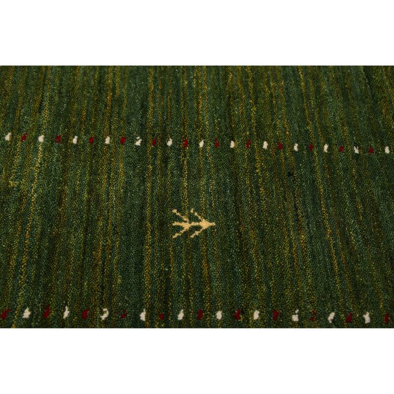 ECARPETGALLERY Hand Loomed Kashkuli Gabbeh Green Wool Rug - 5'0 x 7'11