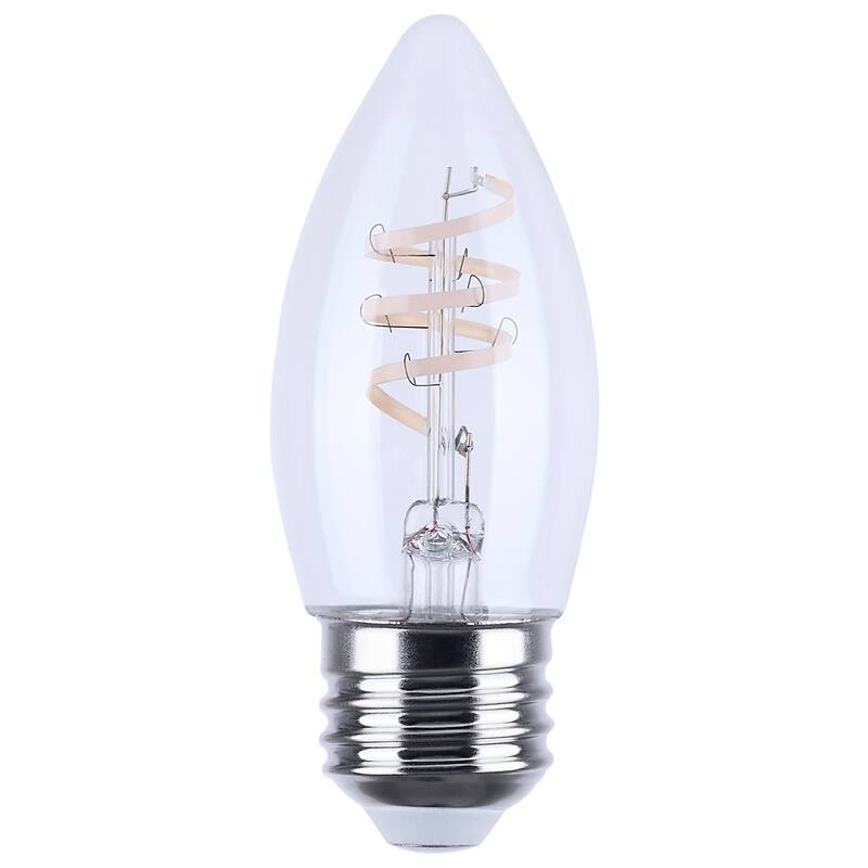 4 Watt B11 LED Reminiscent Flex Gray Coil Filament E26 3000K 120V - Clear - Clear