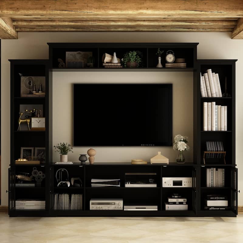 Home Modern Entertainment Center Large Tv Stand Console Table Modular