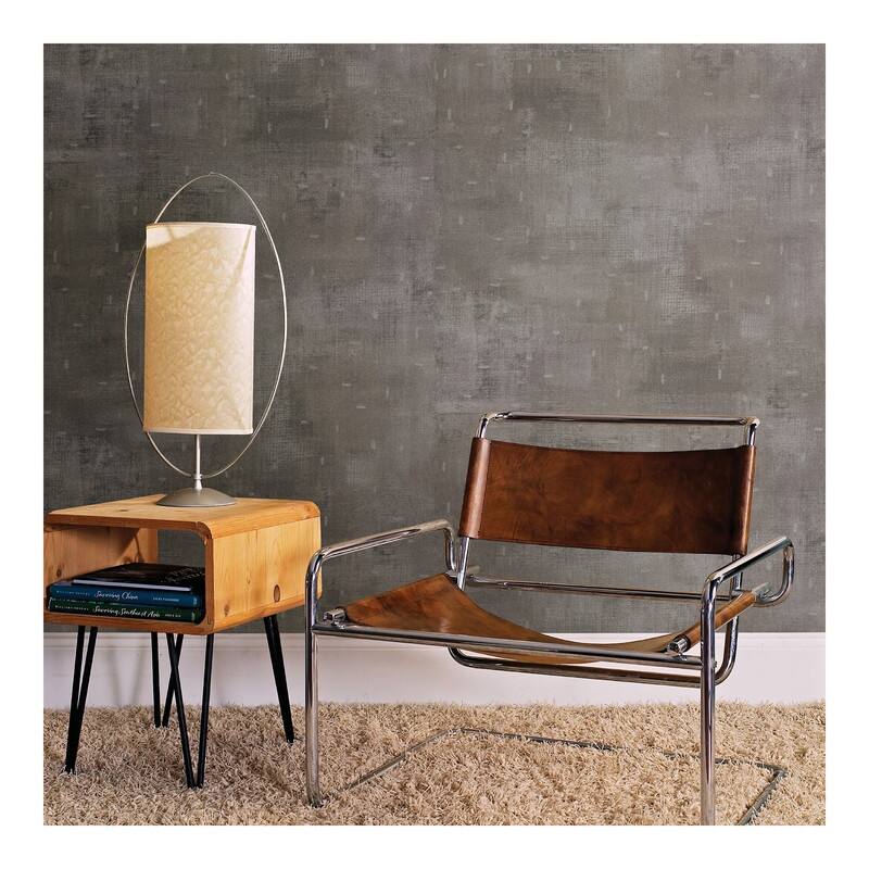 Brewster Portia Pewter Distressed Texture Wallpaper - 21 x 396 x 0.025