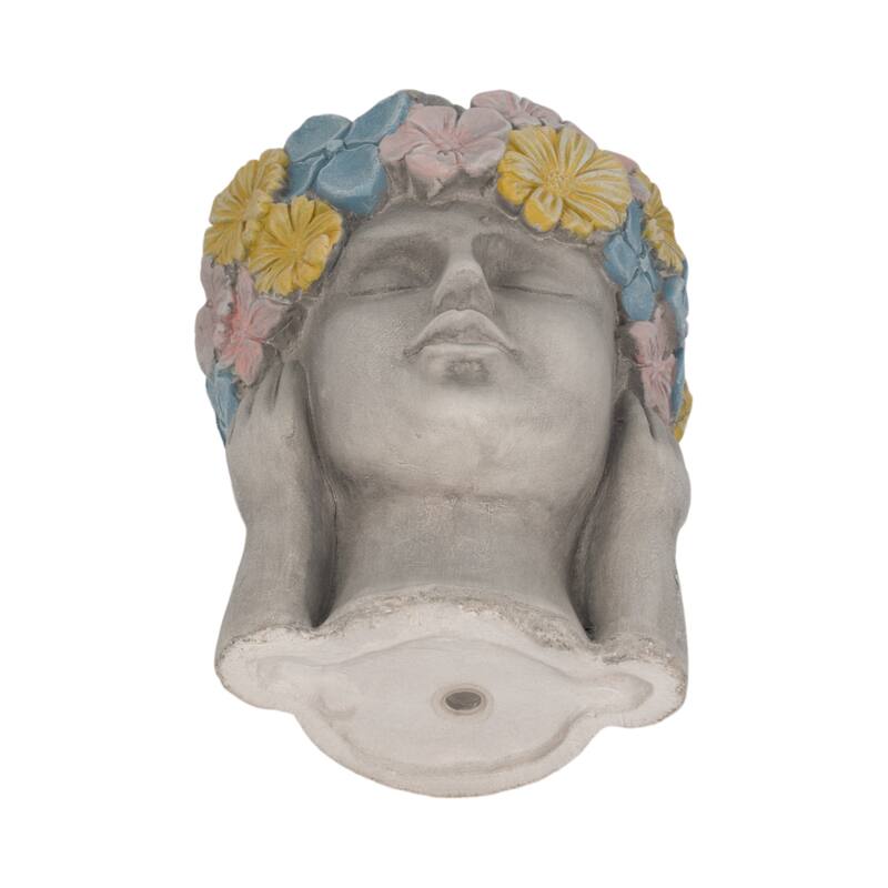 Unique Bust Style Resin Planter or Flower Pot with Crown Detail