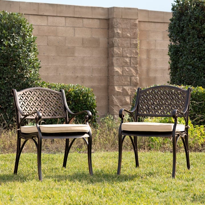 Kinger Home Harmon 2Piece Cast Aluminum Outdoor Patio Chairs Bed