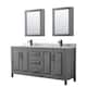 Option Dark Gray, Black Trim, White Carrara Marble Top
