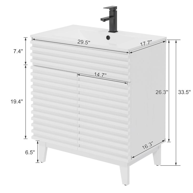 Bathroom Vanity Set W/Drop in Sink Faucet Cabinet Combo