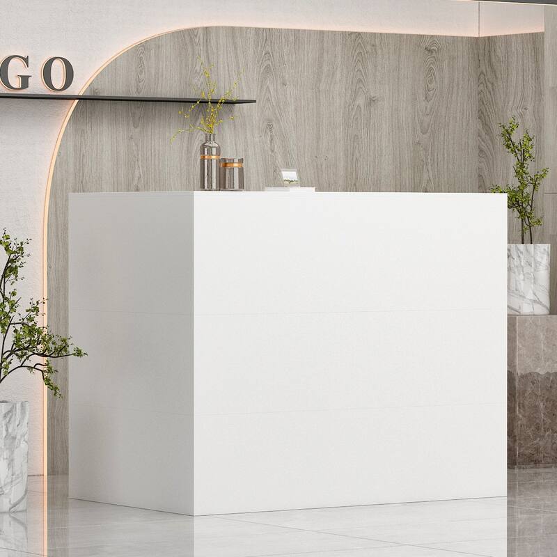 L-Shape Wood Reception Desk Office Computer Desk