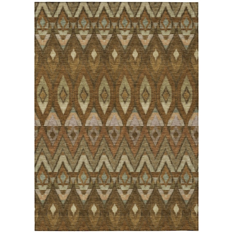 Machine Washable Indoor/ Outdoor Chantille Geometric Boho Rug