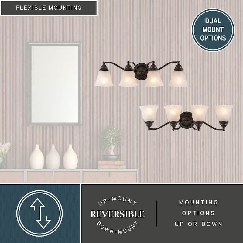 Standford 4 Light Bronze Bathroom Vanity Fixture - 26-in W x 7-in H x 7-in D