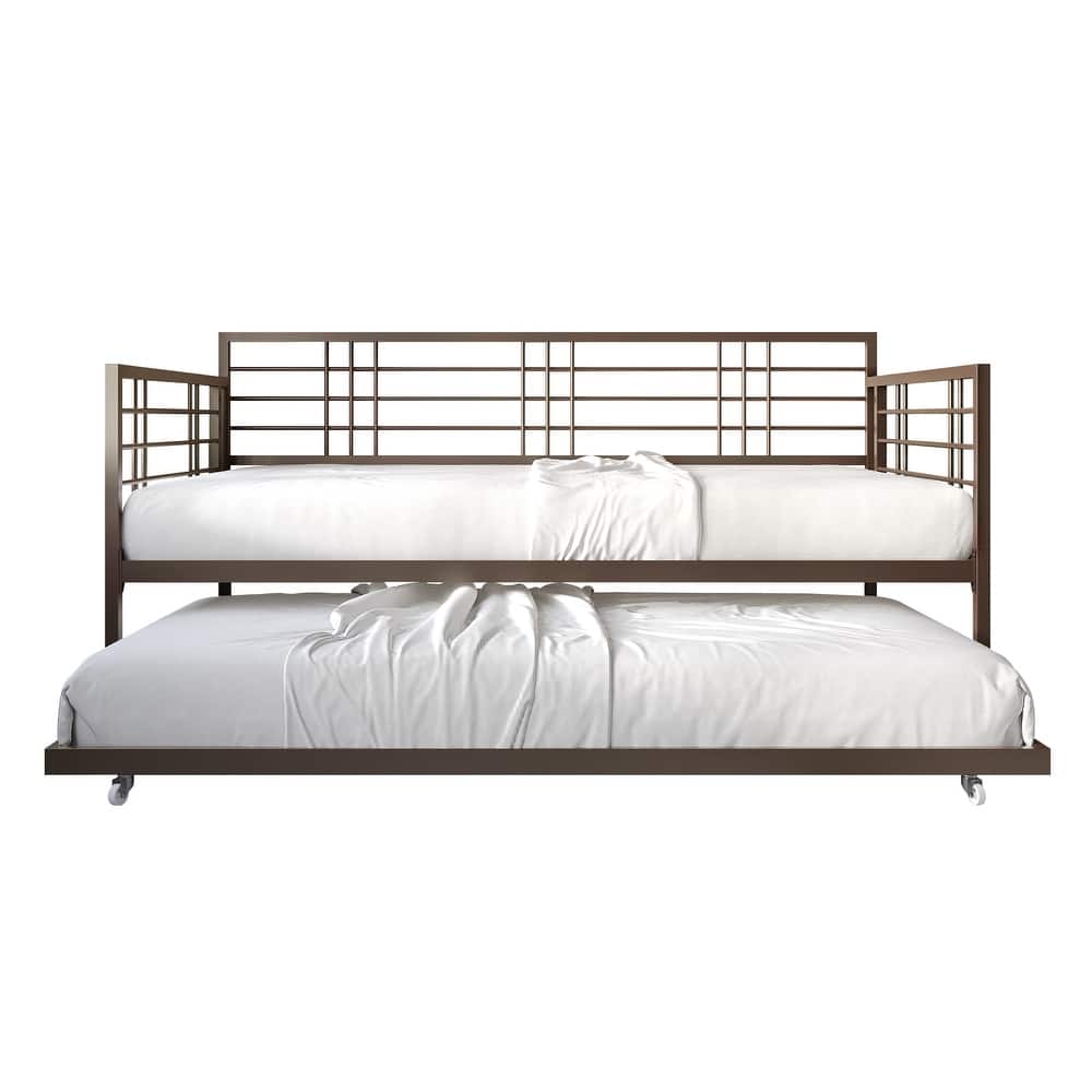 CraftPorch Contemporary Twin Size Metal Daybed with Trundle