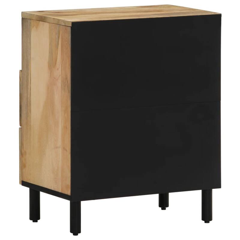 vidaXL Bedside Cabinet Mango wood with iron accents - 13.0 x 19.7 x 23.6 in