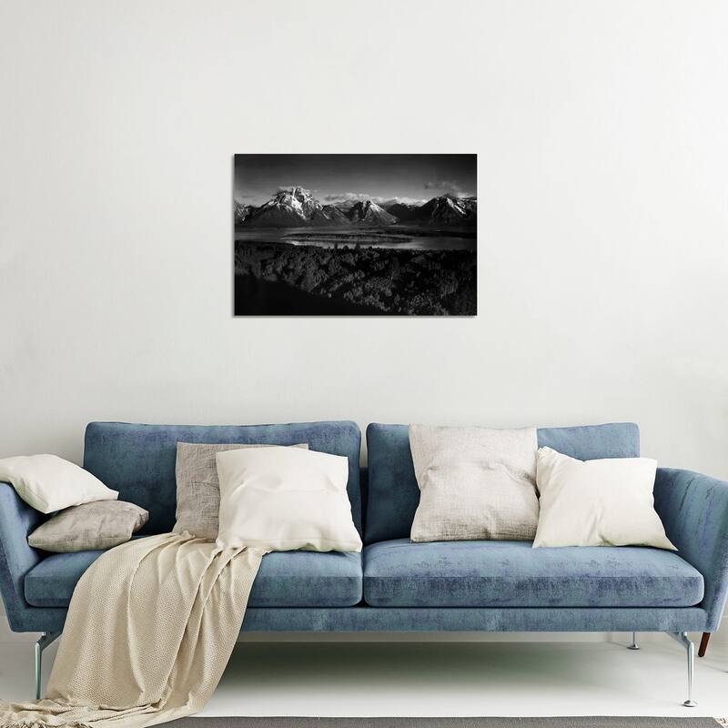 Mt. Moran and Jackson Lake from Signal Hill Print On Acrylic Glass by Ansel Adams